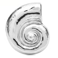 Polished Spiral Seashell Brooch — Silver