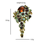 Jeweled Floral Cascade Statement Brooch