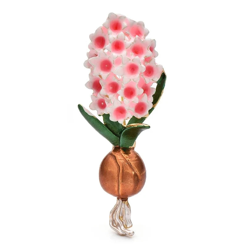 Enamel Hyacinth Flower with Bulb Brooch product variant photo