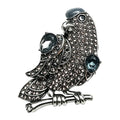 Vintage Rhinestone Parrot on Branch Brooch original white background product photo
