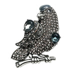 Vintage Rhinestone Parrot on Branch Brooch original white background product photo