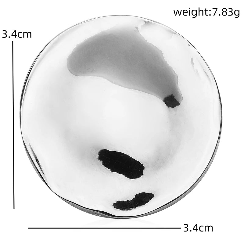 Polished Domed Circle Brooch — dimensions