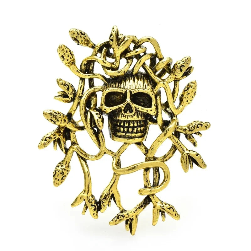Jeweled Nature and Symbol Motif Brooch