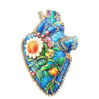 Anatomical Heart with Flowers Brooch original white background product photo