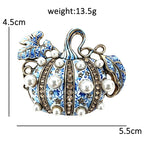 Pearl-Look-Accent Pumpkin with Curling Vine Brooch