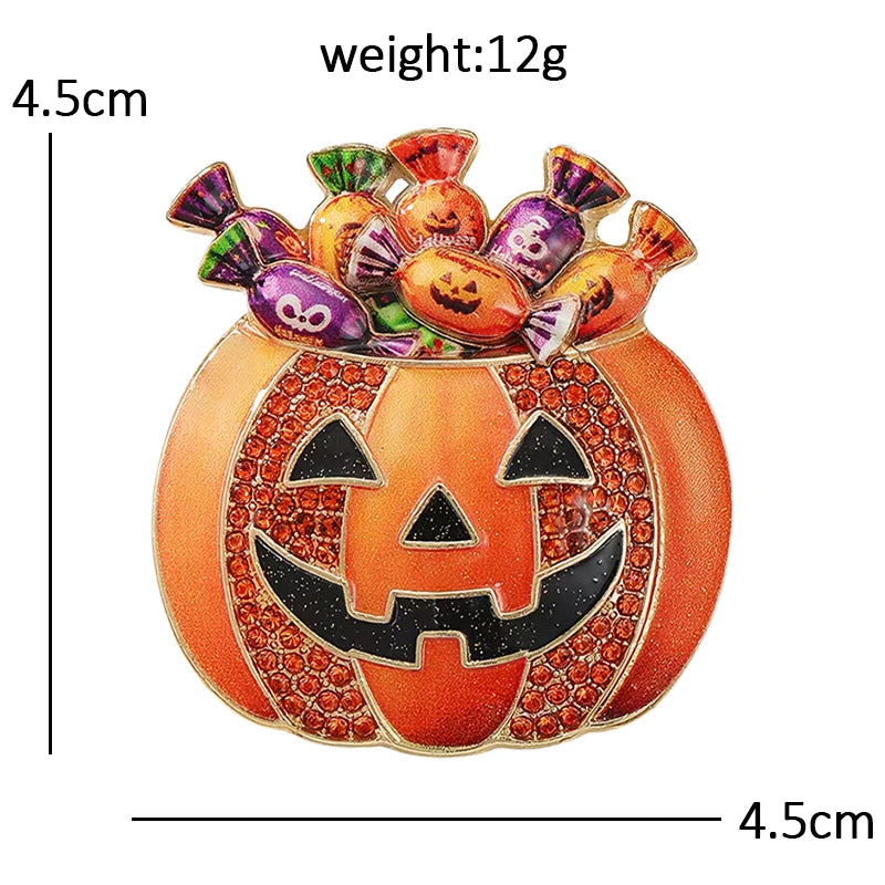 Halloween Pumpkin Candy Bucket Brooch