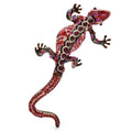 Patterned Enamel Gecko with Rhinestone Details Brooch — Red
