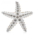 Rhinestone Starfish with Faceted Accents Brooch — White