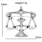 Sculpted Balance Scales Brooch — dimensions