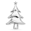 Polished Stainless Steel Christmas Tree Brooch — Silver