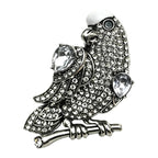 Vintage Rhinestone Parrot on Branch Brooch original white background product photo