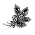 Large Jeweled Leaf Bouquet Brooch