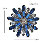Layered Jeweled Daisy Brooch