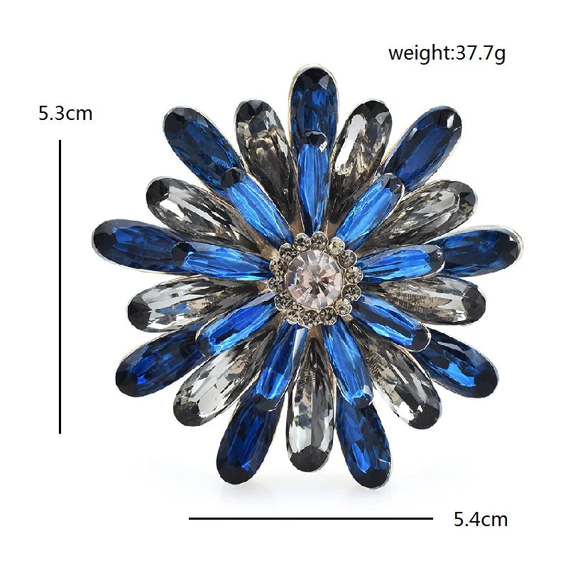 Layered Jeweled Daisy Brooch