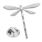 Textured Dragonfly Collar Brooch — Silver