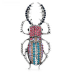 Large Jeweled Beetle Brooch — Multicolor