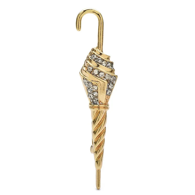 Vintage-Style Jeweled Umbrella Brooch