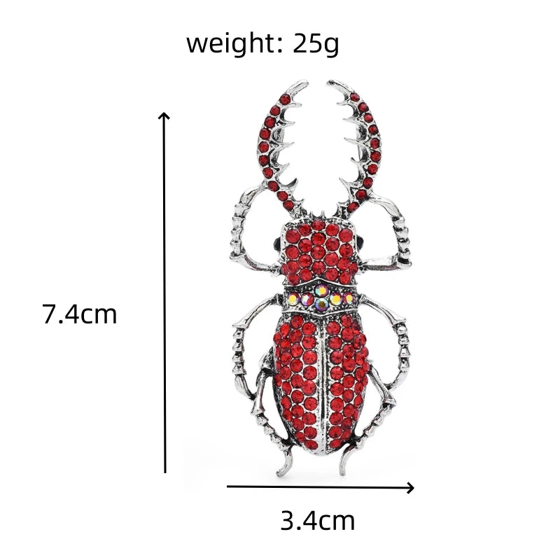 Large Jeweled Beetle Brooch — dimensions