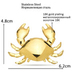 Polished Metal Crab Brooch — dimensions