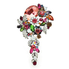 Jeweled Floral Cascade Statement Brooch