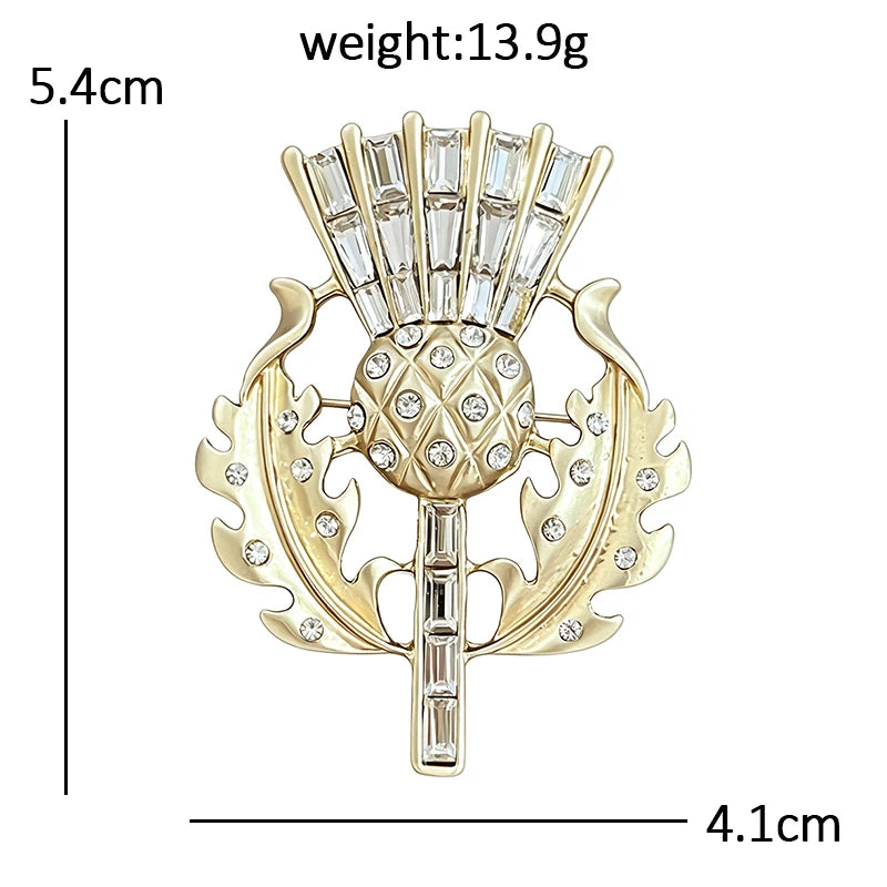 Art Deco Thistle with Faceted Accent Accents Brooch