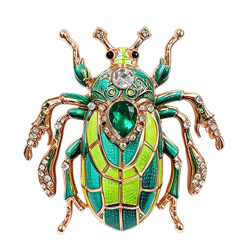 Ornate Patterned Scarab Beetle Brooch original white background variant photo