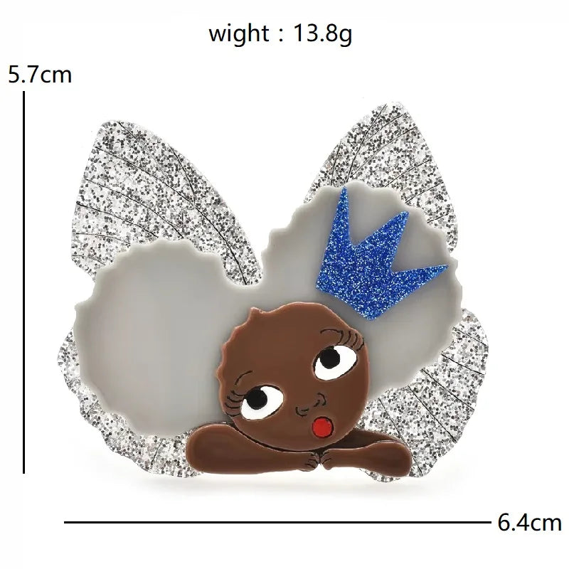 Playful Acrylic Animal and Character Brooch