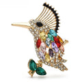 Crested Bird with Colorful Faceted Accents Brooch product variant photo