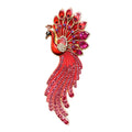 Ornate Peacock with Flowing Tail Brooch original white background product photo