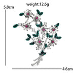 Jeweled Flower Bouquet Brooch — dimensions