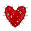 Red Heart with Pearl-Look Border Brooch original white background product photo