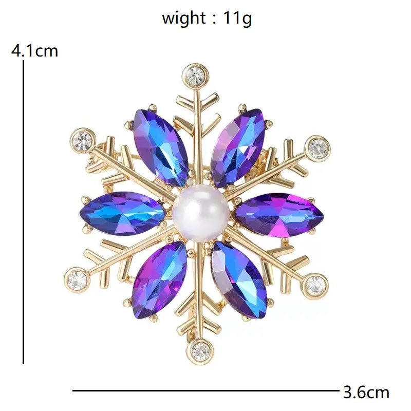 Jeweled Floral and Clover Motif Brooch