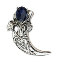 Floral Carved Horn with Oval Faceted Accent Brooch original white background product photo