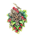 Vintage Currant Berry and Flower Brooch original white background product photo