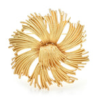 Sculptural Gold Chrysanthemum Brooch