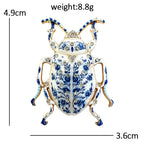 Floral Patterned Beetle Brooch