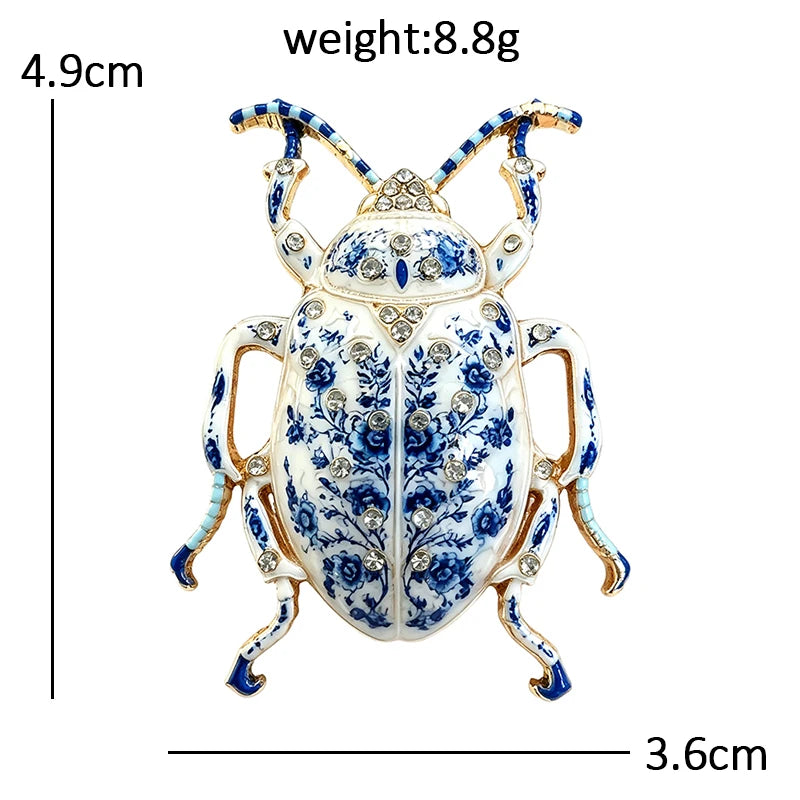 Floral Patterned Beetle Brooch