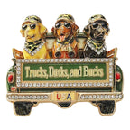 Three Dogs in a Pickup Truck Brooch original white background product photo
