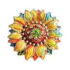 Painterly Sunflower with Vibrant Petals Brooch original white background product photo