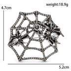 Spider on Rhinestone Web Brooch — dimensions