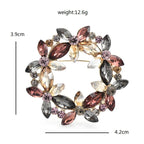 Marquise Jewel Flower Wreath Brooch