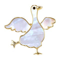 Dancing Goose with Pearlescent Finish Brooch original white background product photo