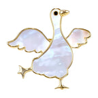 Dancing Goose with Pearlescent Finish Brooch original white background product photo