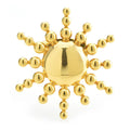 Polished Sunburst Disc Brooch