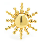 Polished Sunburst Disc Brooch
