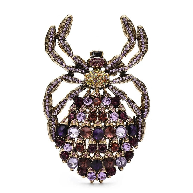 Oversized Jeweled Spider Brooch — Jeweled Spider