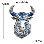 Floral Bull Head Brooch