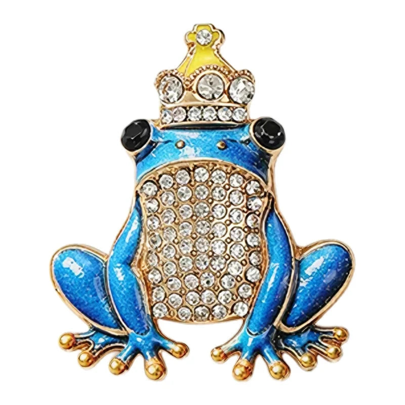 Crowned Frog with Sparkling Belly Brooch original white background product photo