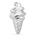 Polished Swirl Ice Cream Cone Brooch — Silver