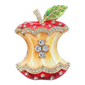 Apple Core Rhinestone Brooch original white background product photo